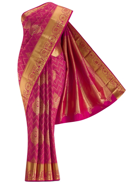

Nalli Next Pink & Gold-Toned Ethnic Motifs Zari Art Silk Saree