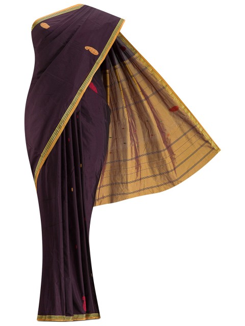 

Nalli Next Brown Woven Design Embroidered Art Silk Saree