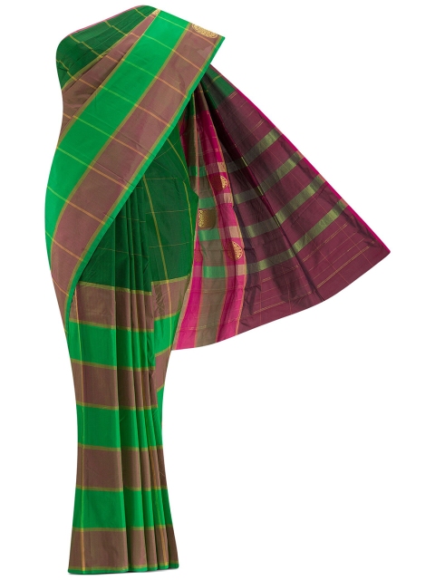 

Nalli Next Green And Pink Checked Art Silk Saree