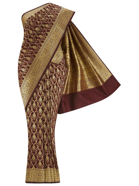 

Nalli Next Brown & Gold-Toned Woven Design Zari Art Silk Banarasi Saree