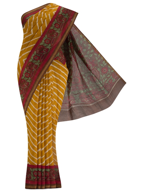

Nalli Next Yellow & Pink Floral Silk Cotton Saree