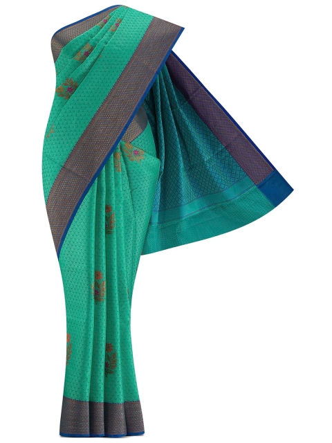 

Nalli Next Green & Navy Blue Woven Design Cotton Zari Saree
