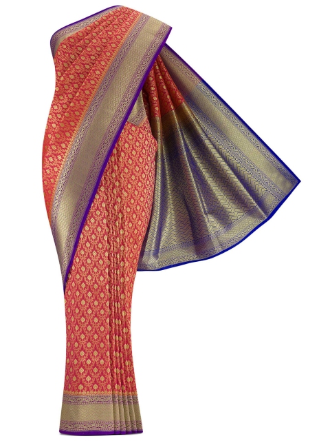 

Nalli Next Pink & Navy Blue Woven Design Zari Art Silk Banarasi Saree