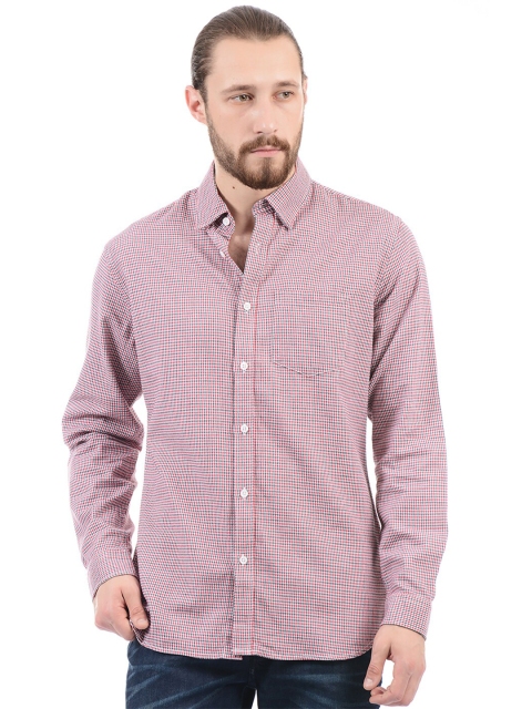 

LONDON FOG Men Pink Comfort Micro Checks Checked Casual Shirt