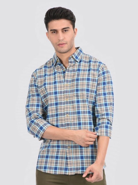 

LONDON FOG Men Blue Comfort Tartan Checked Casual Shirt