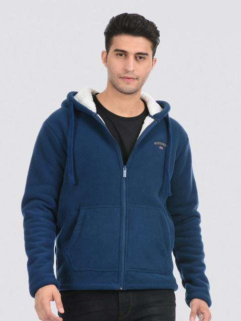 

LONDON FOG Men Blue Hooded Sweatshirt
