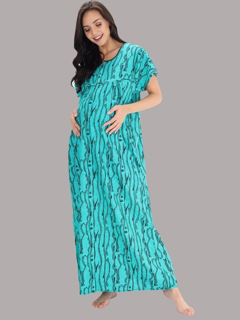 

Shararat Green Printed Maxi Nightdress