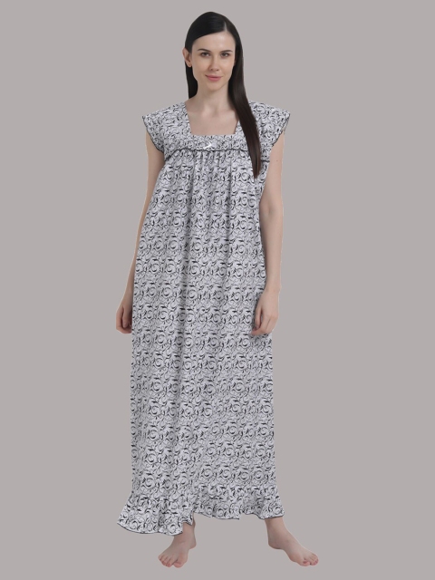 

Shararat Black Printed Maxi Nightdress