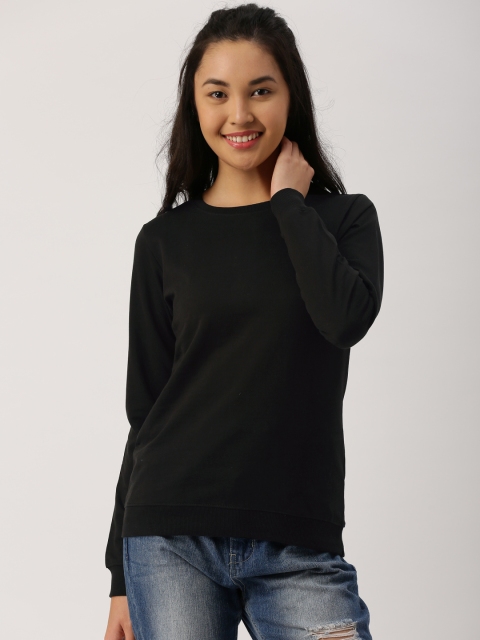 

DressBerry Women Black Solid Sweatshirt