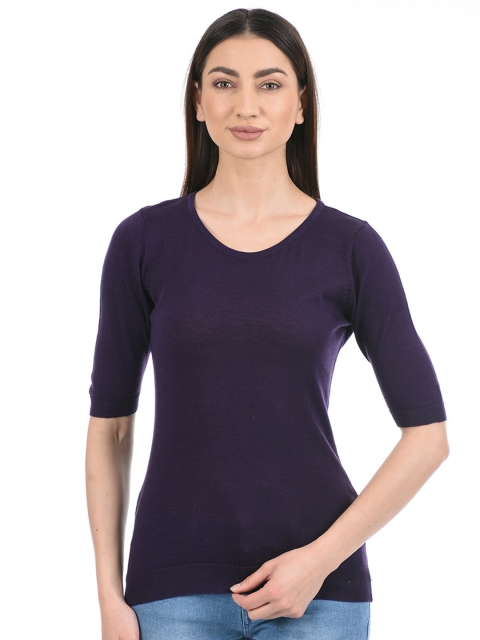 

PORTOBELLO Women Purple V-Neck T-shirt