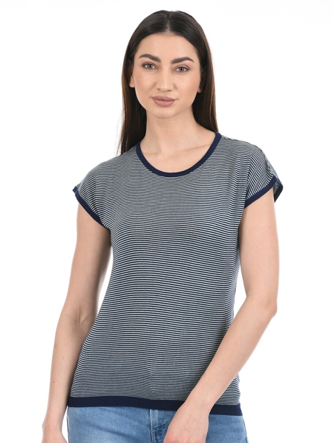 

PORTOBELLO Women Blue Extended Sleeves T-shirt