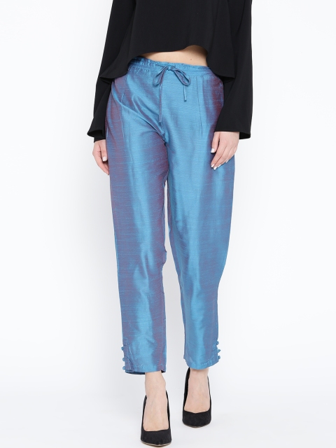 

Shree Women Blue Dual-Toned Relaxed Fit Solid Trousers