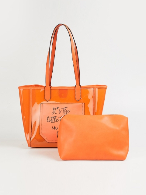 

Ginger by Lifestyle Orange Printed Oversized Shopper Shoulder Bag