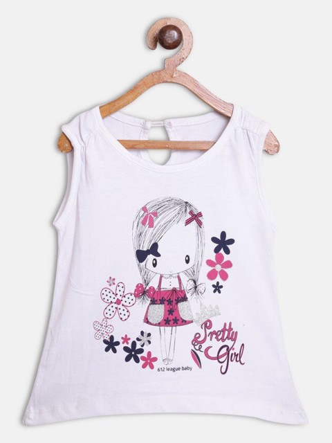 

612League White Graphic Print Top