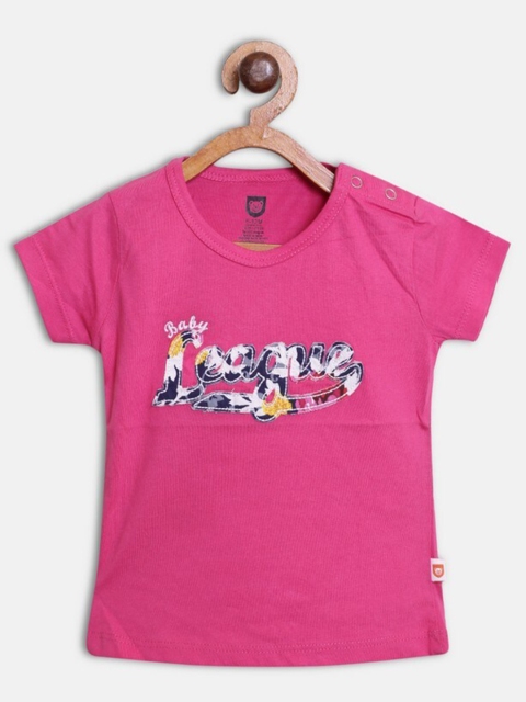 

612League Girls Pink Typography T-shirt