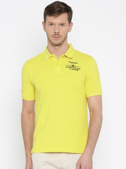 

Van Heusen Sport Men Yellow Solid Polo Collar Pure Cotton T-shirt