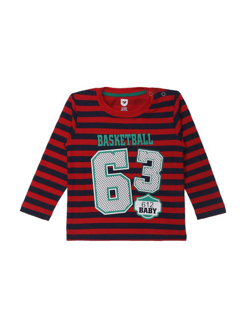 

612League Boys Red Striped Applique T-shirt