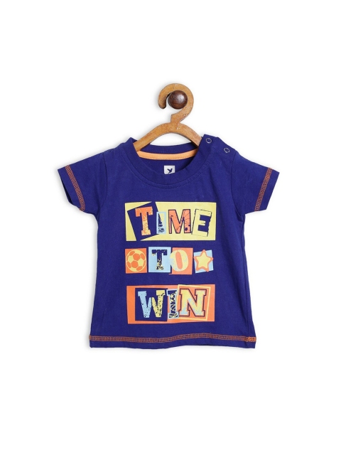

612League Boys Blue Typography Printed T-shirt