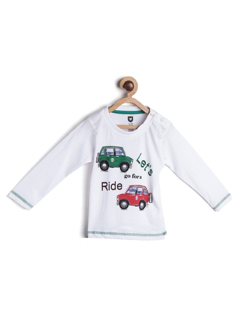 

612League Boys White & Green Printed T-shirt