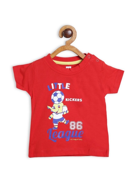 

612League Boys Red Printed T-shirt