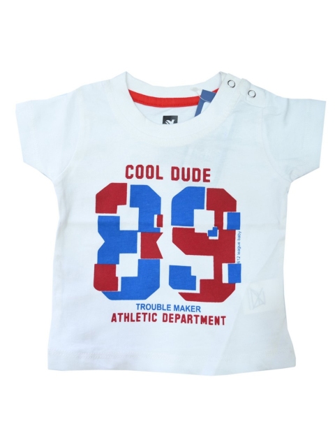 

612League Boys White Typography Printed T-shirt