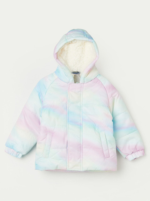 

Juniors by Lifestyle Girls Multicoloured Abstract Printed Lightweight Hooded Jacket, Multi