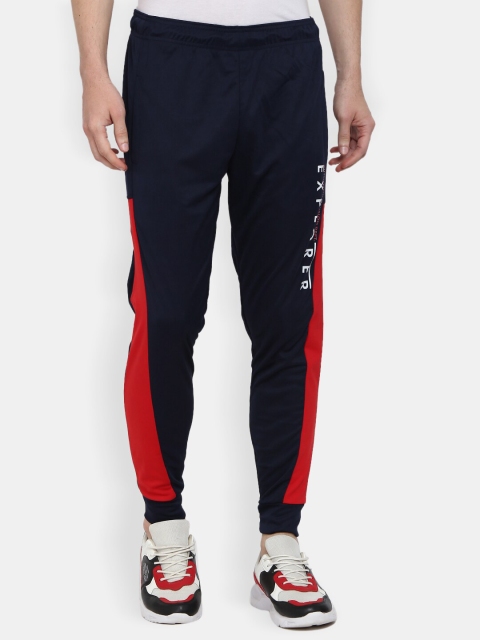 

V-Mart Men Navy Blue Colourblocked Track Pant