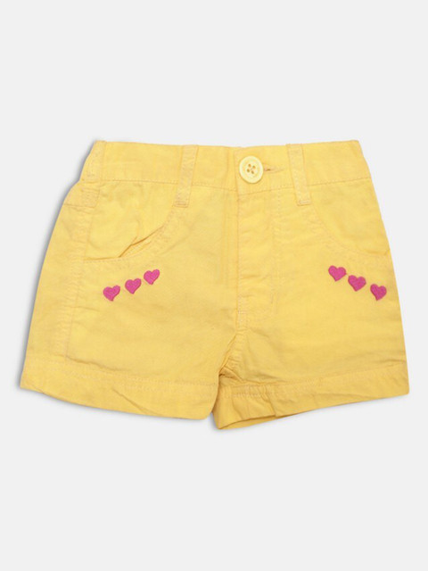 

612League Girls Yellow Slim Fit Outdoor Shorts