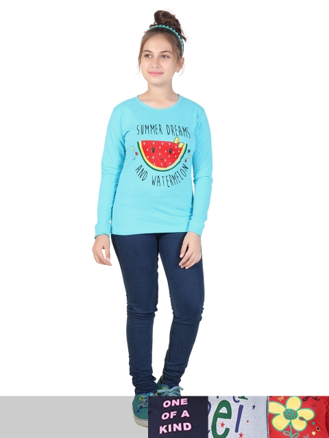 

MIST N FOGG Girls Multicoloured Pack Of 4 Printed T-shirt, Multi