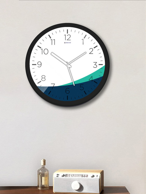 

WENS Black & White Colourblocked Contemporary Wall Clock