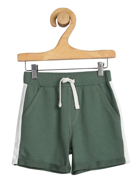 

SPUNKIES Boys Olive Green Antimicrobial Technology Cotton Shorts