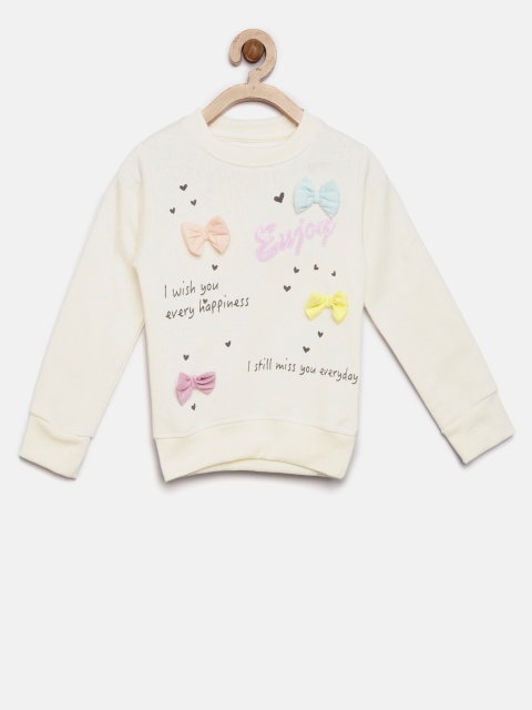

YK Girls Off-White Printed Sweatshirt