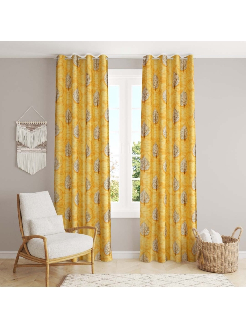 

Slushy Mushy Yellow Set of 2 Floral Door Curtain