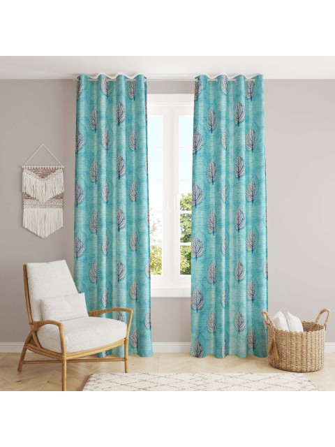 

Slushy Mushy Blue Set of 2 Floral Window Curtains