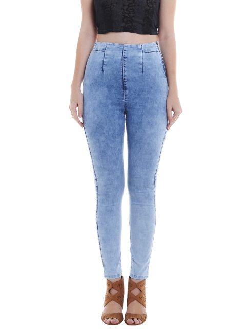 

TARAMA Blue Washed High-Rise Skinny Fit Jeggings