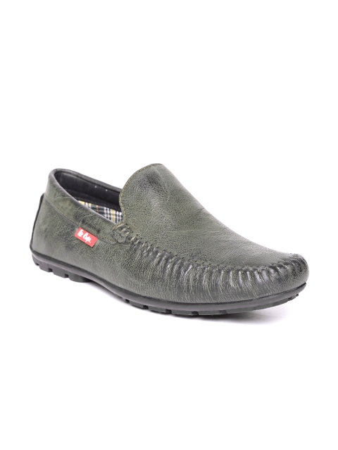 

Lee Cooper Men Olive Green Leather Driving Shoes