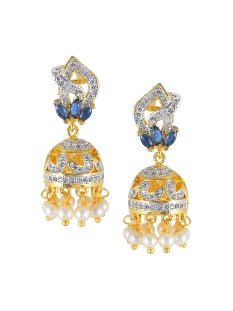 

Tistabene Blue Dome Shaped Jhumkas Earrings