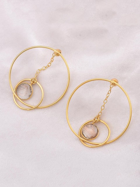 

Tistabene Green Gold-Plated Circular Drop Earrings