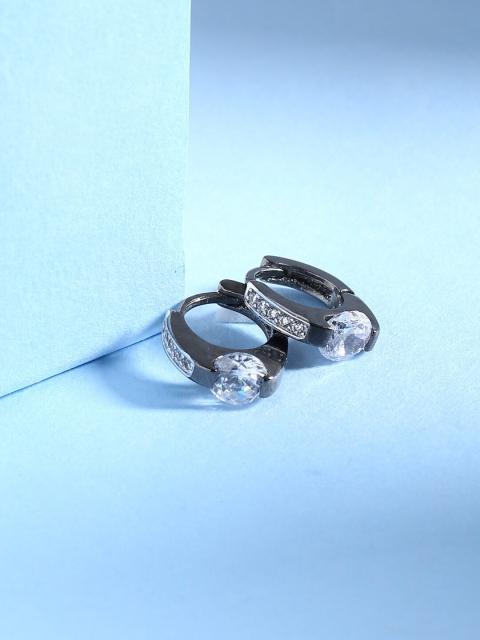 

Tistabene White & Grey Contemporary Hoop Earrings