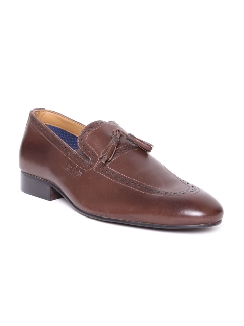 

Lee Cooper Men Coffee Brown Handcrafted Leather Semiformal Slip-Ons