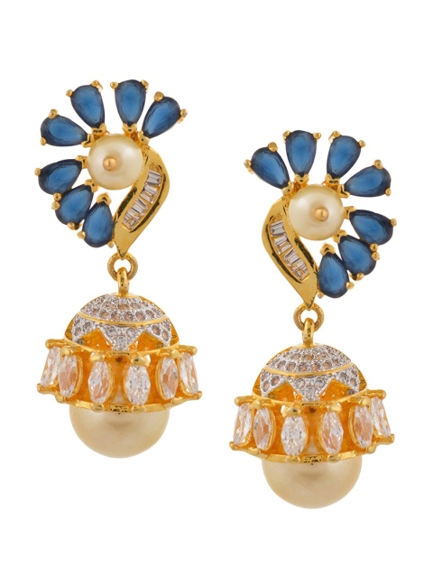 

Tistabene Blue Floral International Diamonds Colored Stones Jhumki Earring