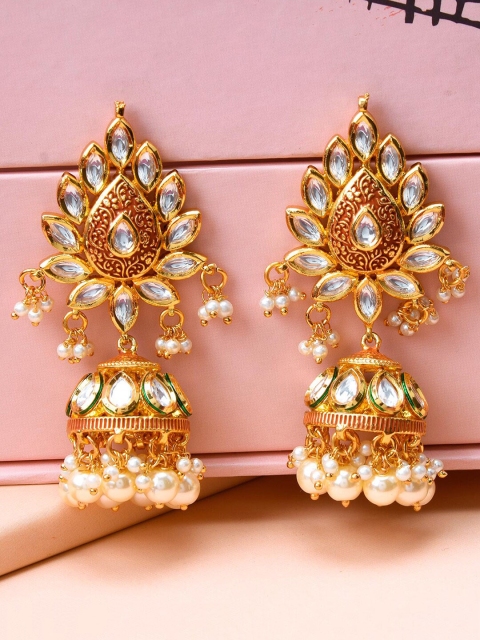 

Tistabene Gold-Toned Contemporary Jhumkas Earrings