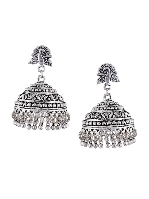

Tistabene Silver-Plated Contemporary Jhumkas Earrings