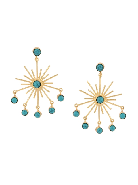 

Tistabene Women Blue And Gold Toned Contemporary Studs Earrings