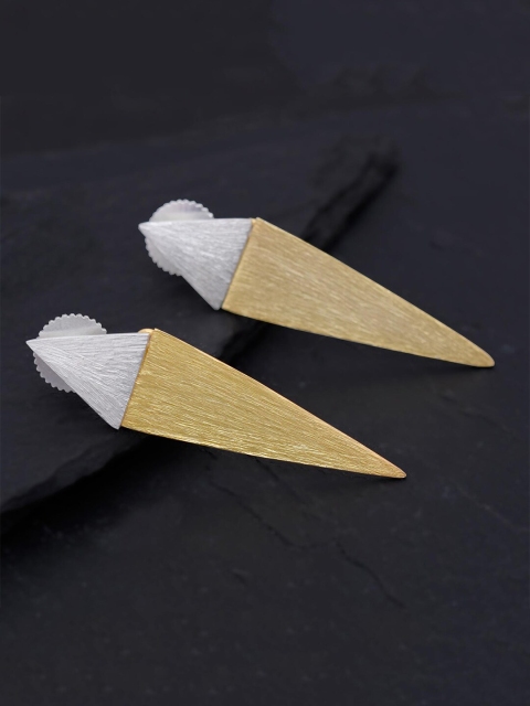 

Tistabene Gold & Silver Plated Triangular Drop Earrings