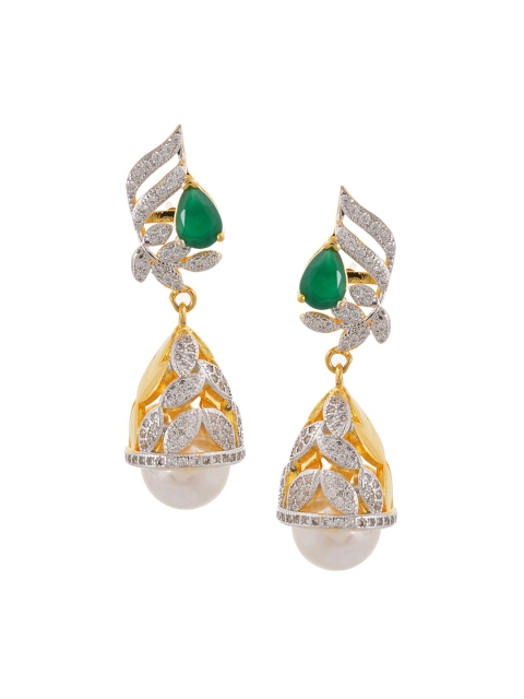 

Tistabene Women Green & Gold-Toned Contemporary Drop Earrings