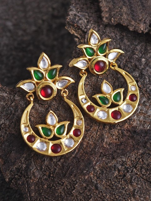 

Tistabene Women Maroon & Green Contemporary Drop Earrings