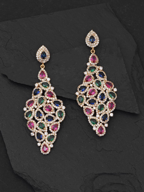 

Tistabene Red & Green Contemporary Drop Earrings