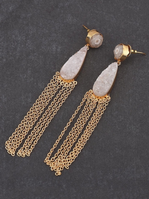 

Tistabene White Colored Design Contemporary Drop Earrings