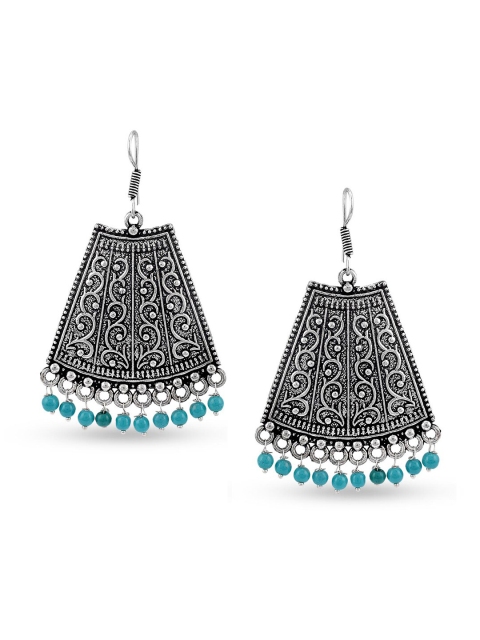 

Tistabene Women Blue & Silver-Toned Contemporary Drop Earrings